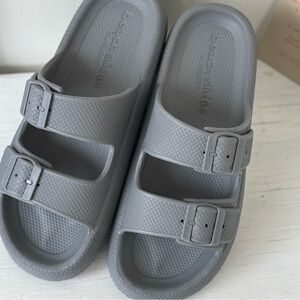 NIB Beach Slides by J Slides Grey Eva Socool Slides SZ 8 & 10 Beach Pool Lounge